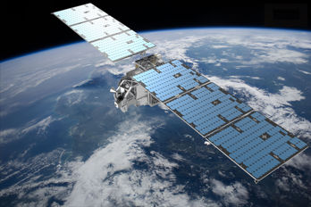 Arctic_Weather_Satellite_to_improve_short-term_forecasts foto OHB.jpg En satellit i rymden