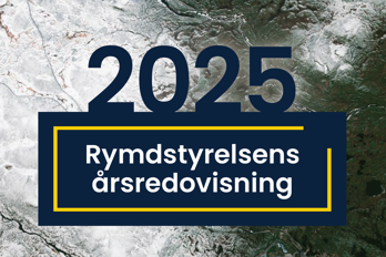 Årr 1015.png Texten Rymdstyrelsens årsredovisning 2025 mot en satellitbild som bakgrund