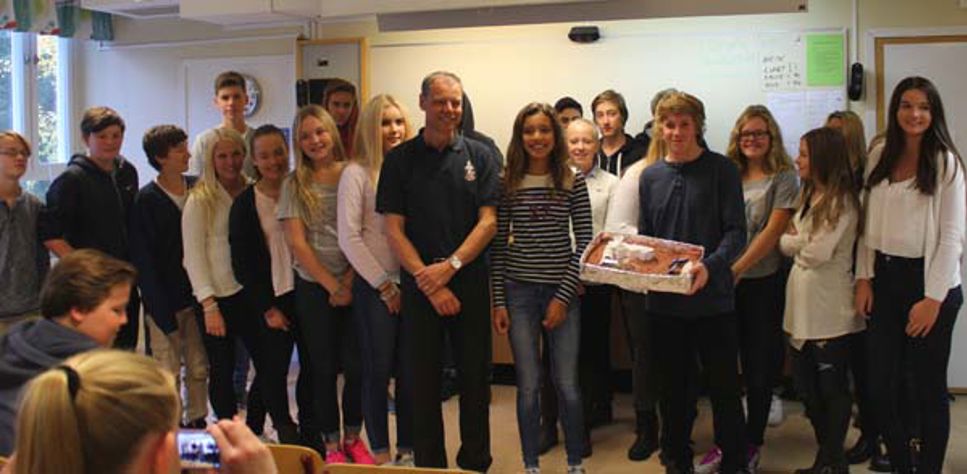 Christer Fuglesang på besök på Stigslunds skola i Gävle