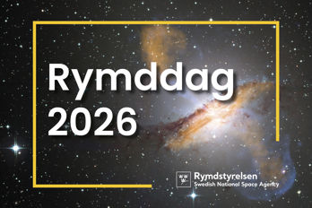 Rymddag 2026.jpg Bild på galax med texten Rymddag 2026