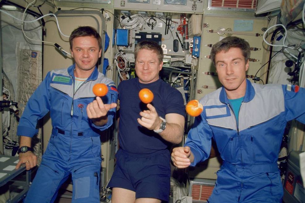 Tre första besökarna på ISS