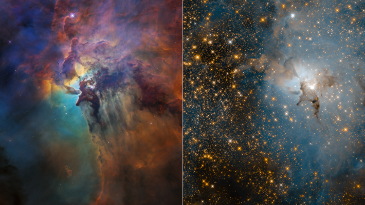 Lagunnebulosan infrarött och synligt