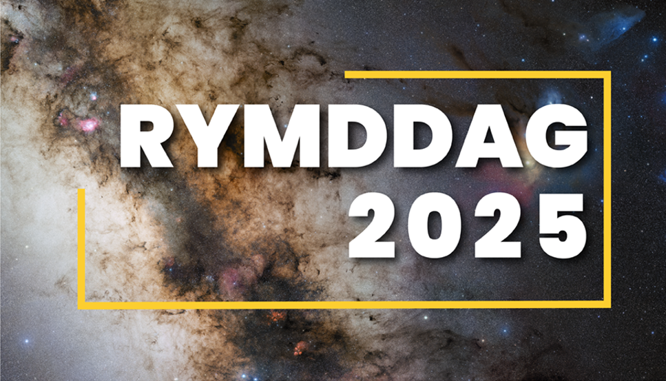 Rymdbild med texten Rymddag 2025